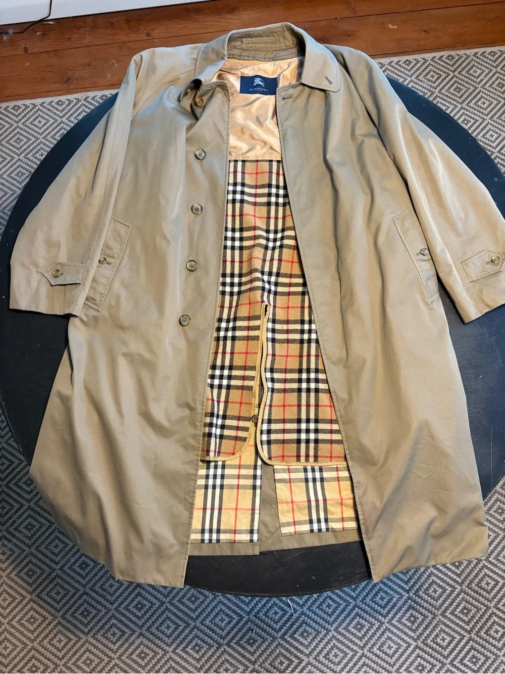 Burberry Khaki Men's Long Trench Coat